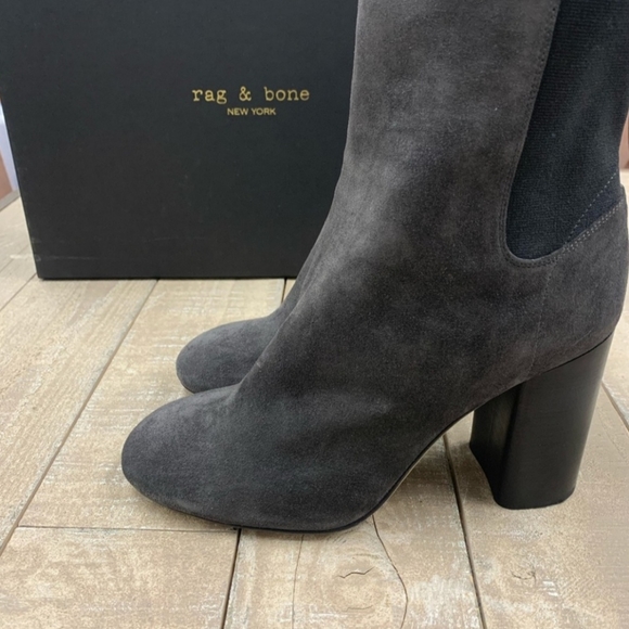 *LAST PAIR*RAG & BONE AGNES BOOT 8.5 Asphlt grey suede boots NEW IN BOX #1191 - Picture 6 of 10